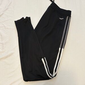 adidas Black Track Pants with White Stripes